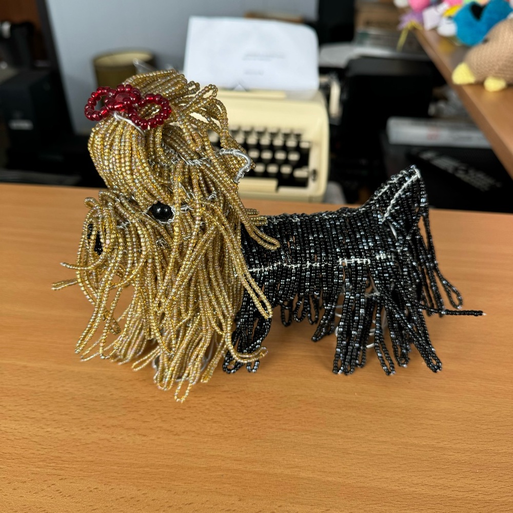Wire Beaded Dog Decor